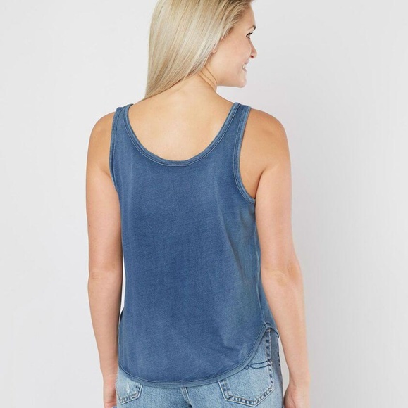 Lucky Brand Blue Floral Embroidered Tank Top - Picture 2 of 2